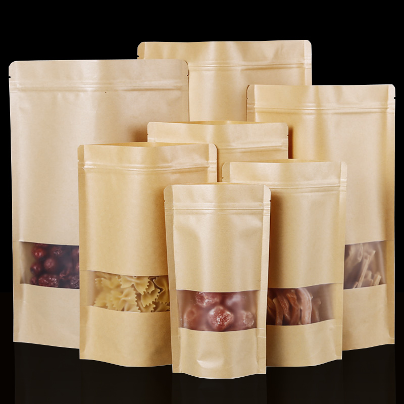 Food Snacks Packets - 100 pezzi marrone Doypack Kraft sacchetto