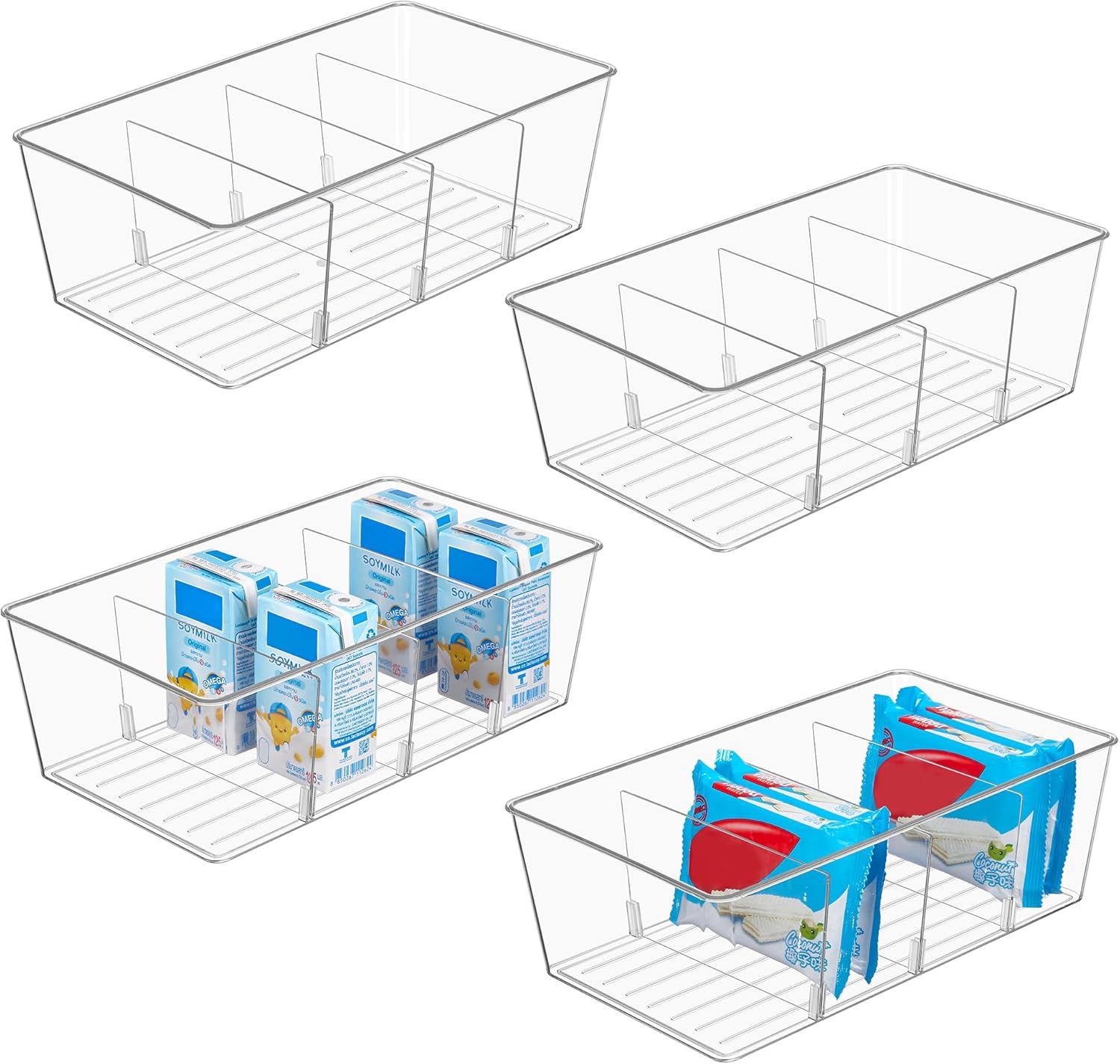 Food Snacks Packets - Set di 4 Contenitori Organizzatori per
