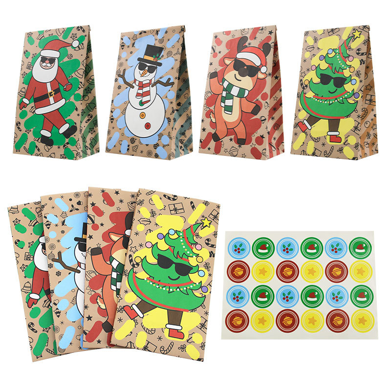 Xmas Food Snacks - Sacchetti di Carta Natalizi 24 Pezzi,