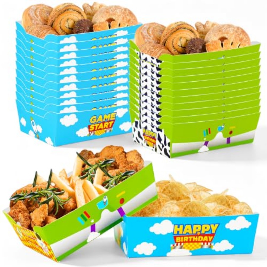 24 Pezzi Vassoi di Carta a Tem - Food Snacks Party recensione e prezzo